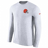 Men's Cleveland Browns Nike White Coaches Long Sleeve Performance T-Shirt,baseball caps,new era cap wholesale,wholesale hats